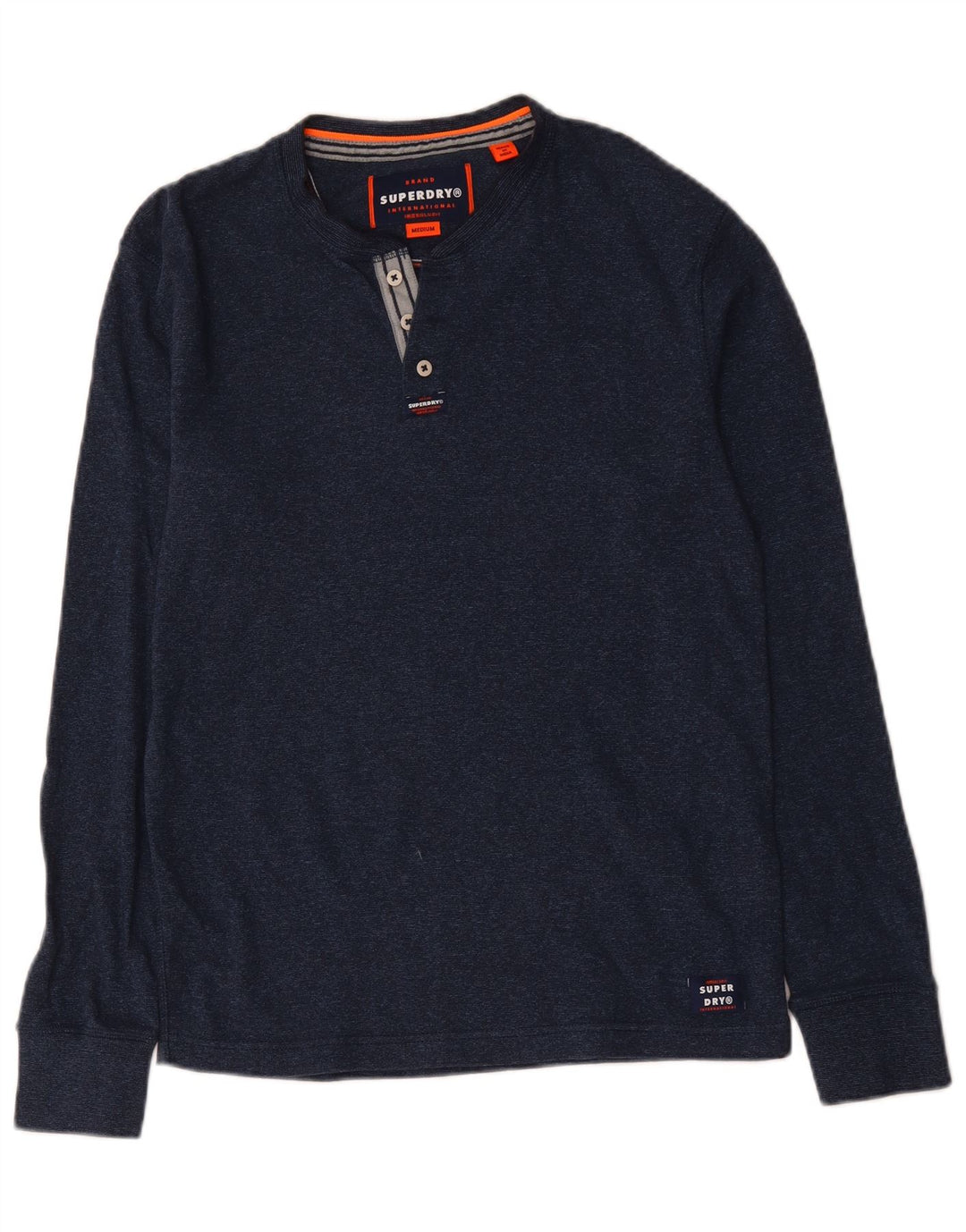 Superdry Haut à manches longues en coton bleu marine moyen