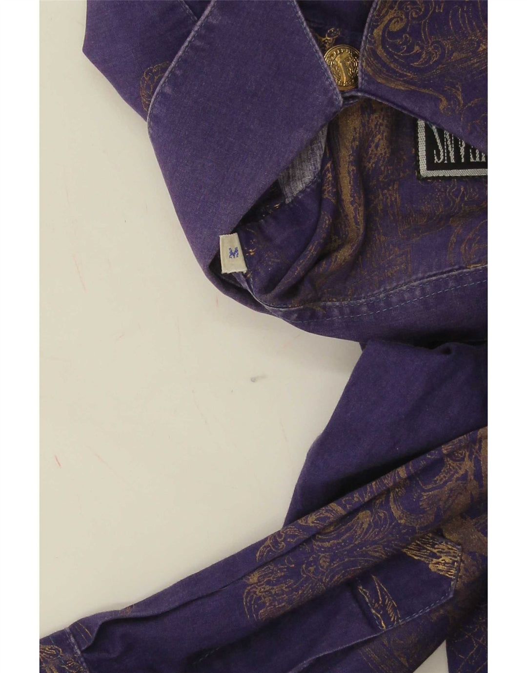 Ferre Chemise surdimensionnée à motif abstrait pour femme UK 14 Coton violet moyen