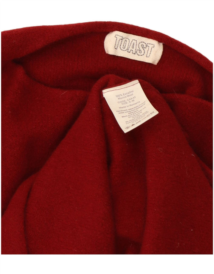 Toast Pull col bateau pour femme en laine rouge Taille S/M