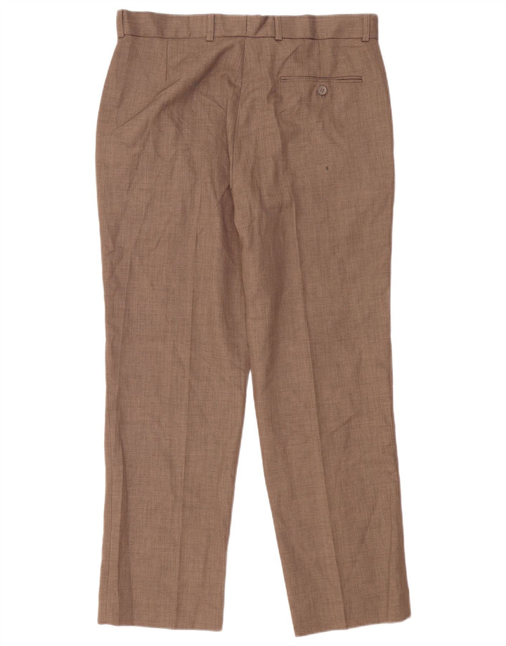 James Pringle Pantalon de Costume Droit Homme W34 L29 Marron Polyester