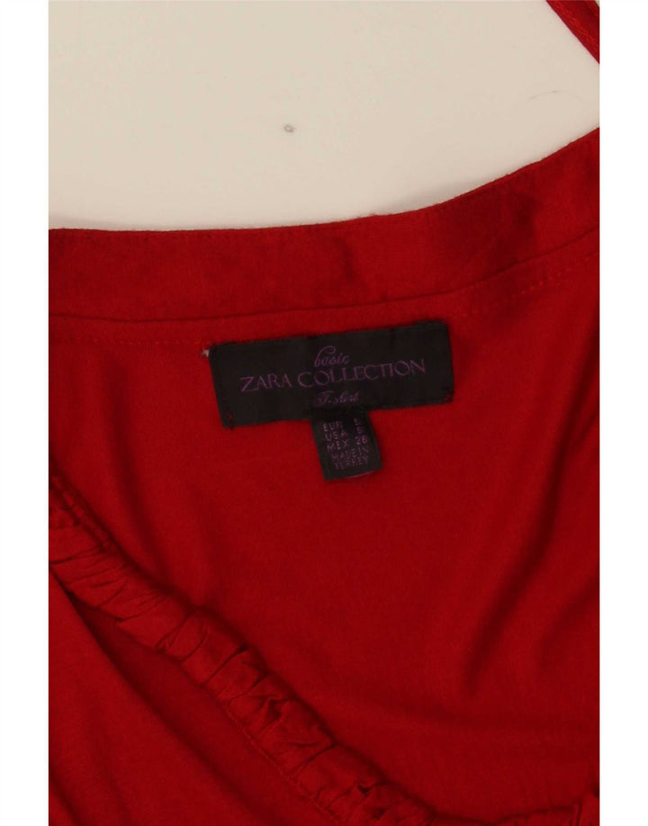 Zara Chemisier à manches 3/4 pour femme UK 8 Small Rouge