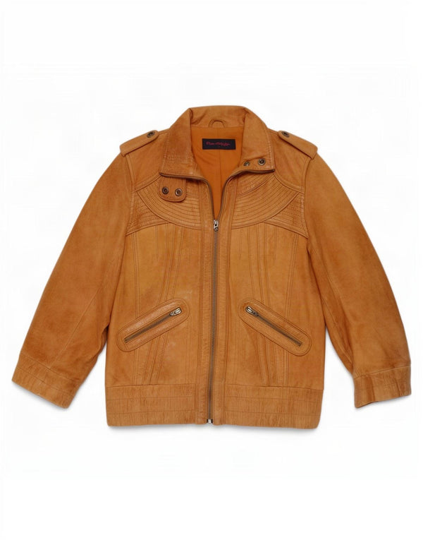 Miss Selfridge Veste en cuir militaire à manches 3/4 pour femme UK 8 Small Beige