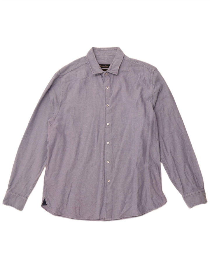 Massimo Dutti Chemise Homme 2XL Bleu Coton