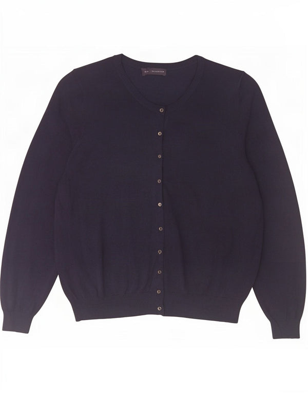Marks & Spencer Pull Cardigan Femme UK 22 3XL Bleu Marine Viscose