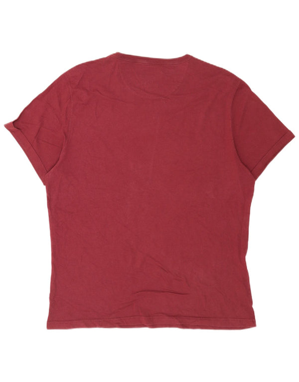 Barbour Hommes Coupe Ajustée T-Shirt Top XL Bordeaux