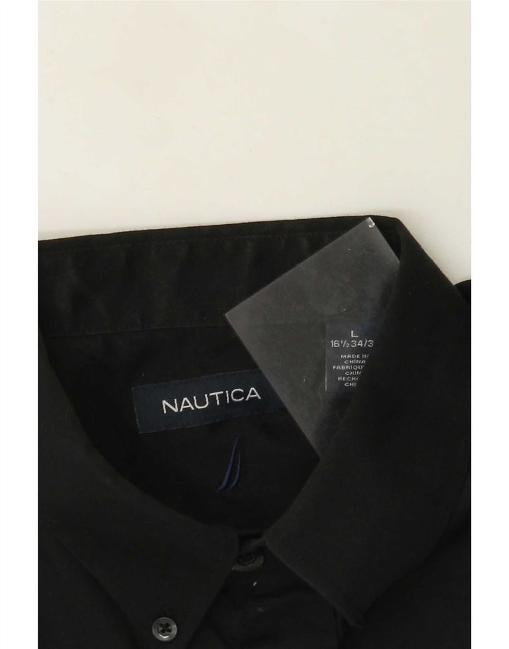 Nautica Chemise Homme Taille 16 1/2 Grand Coton Noir