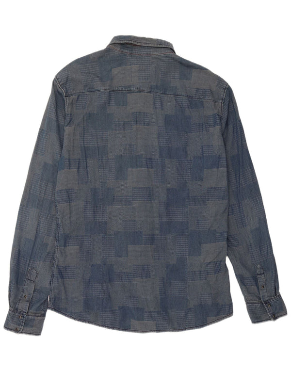 Chemise Homme Gaudi 2XL Bleu Patchwork Coton