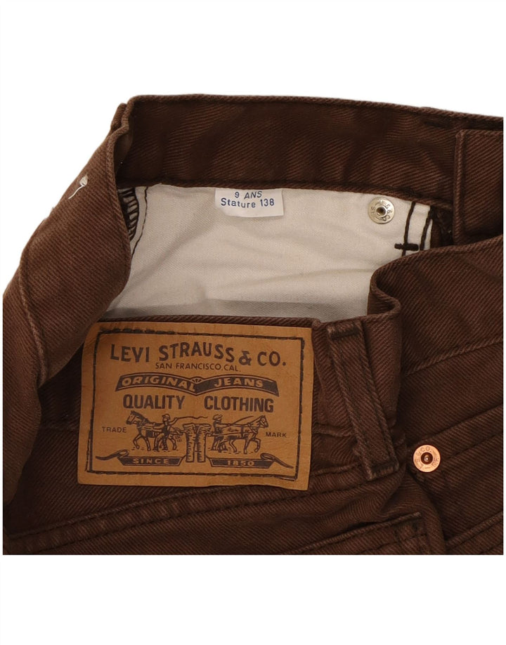 LEVI'S Boys Straight Jeans 8-9 Years W22 L27 Brown Cotton