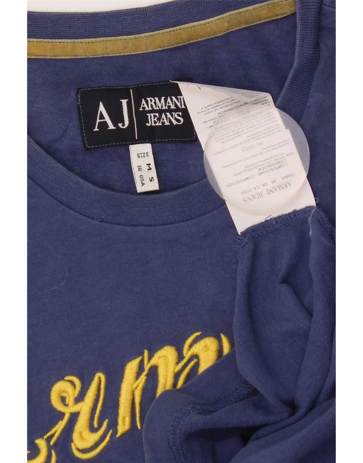 Armani Homme T-Shirt Graphique Top Bleu Moyen Coton