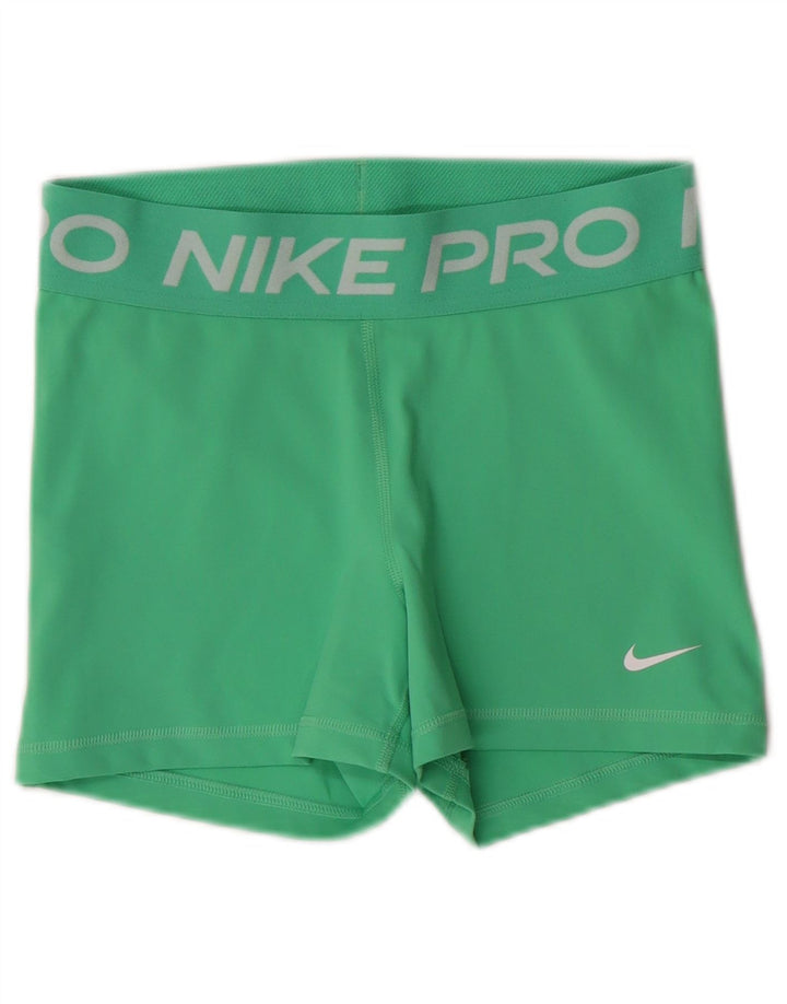 NIKE Short de sport Dri Fit Graphic pour femme UK 8 Small Vert Polyester