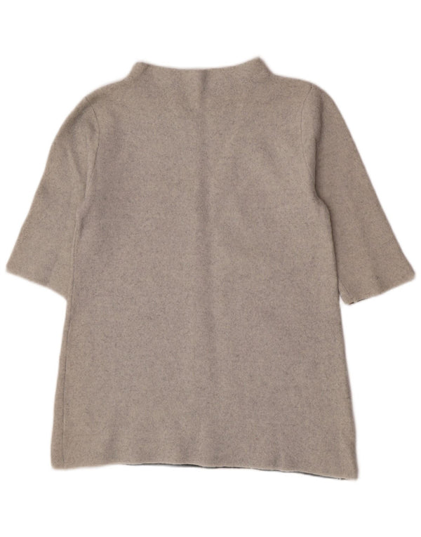 Toast Pull à manches courtes et col roulé pour femme UK 14 en laine gris moyen