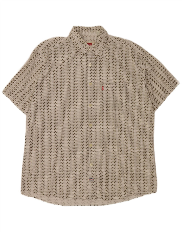 Levi's Chemise à Manches Courtes Homme 2XL Blanc Géométrique Coton