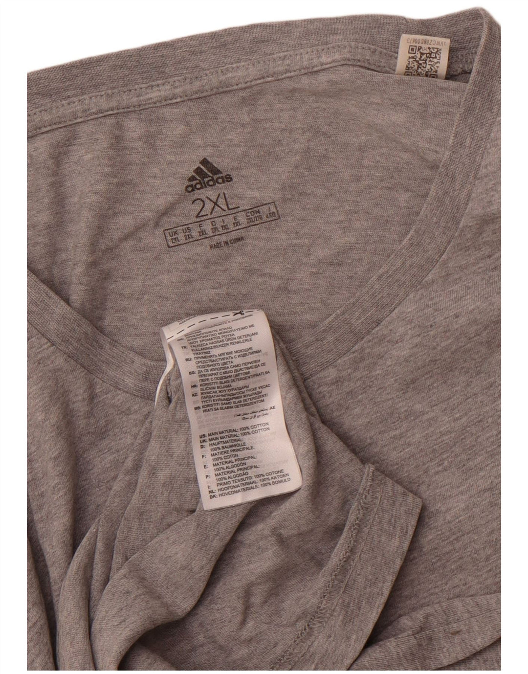 ADIDAS T-Shirt Homme Top 2XL Gris Coton