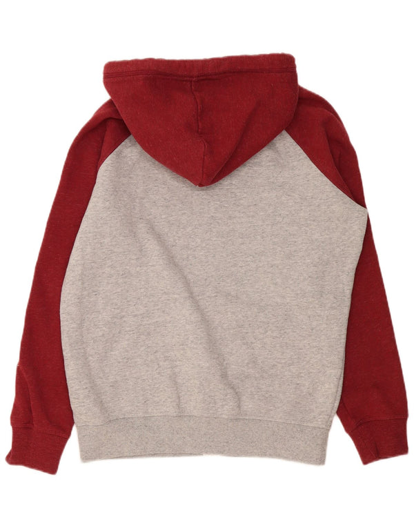 Superdry Pull à capuche zippé en coton color block gris moyen