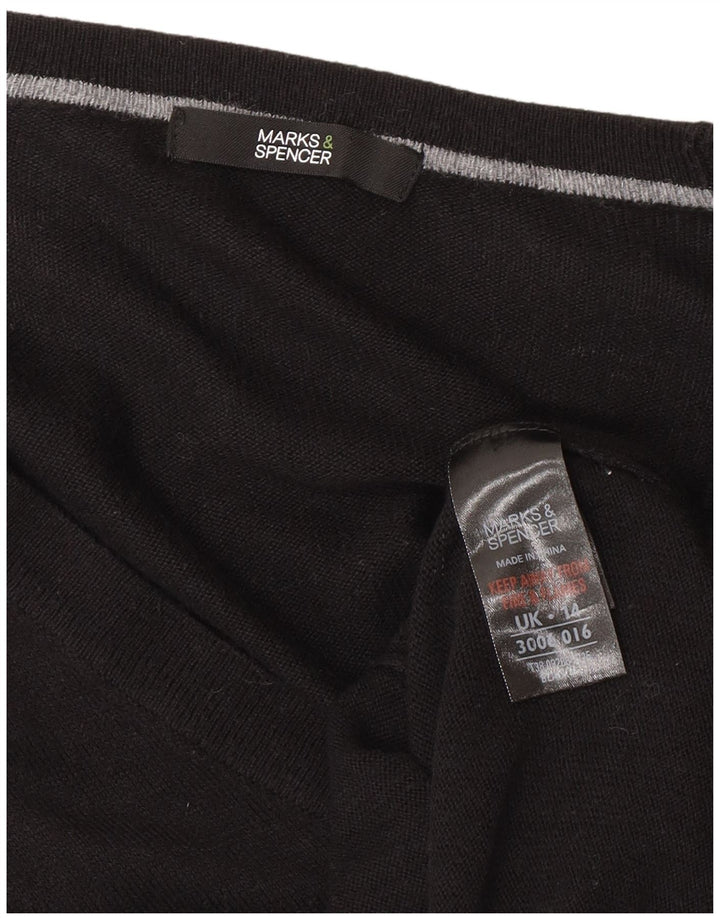 Marks & Spencer Pull cardigan asymétrique pour femme UK 14 Noir moyen