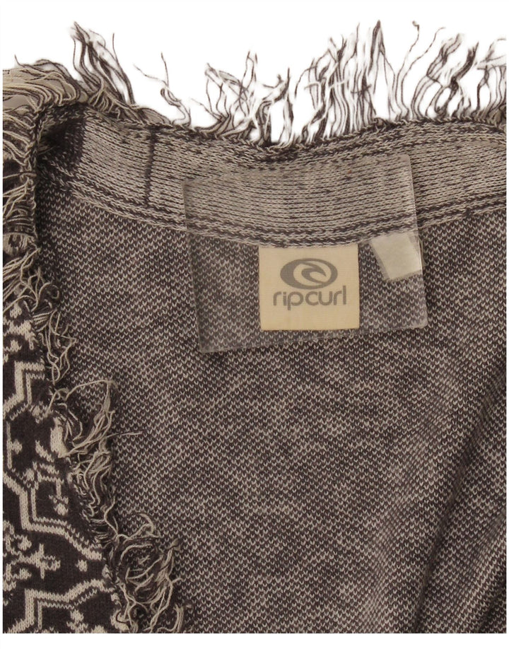 Rip Curl Pull Cardigan Ouvert pour Femme UK 8 Petit Gris Fair Isle