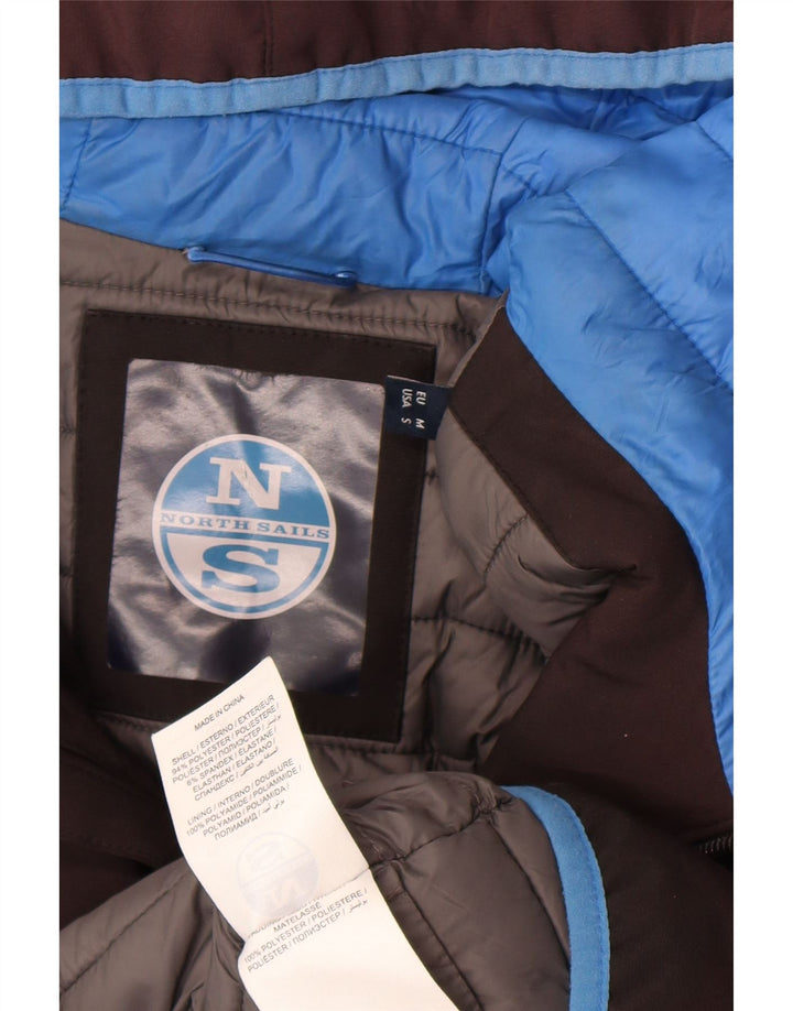 North Sails Veste matelassée à capuche pour homme UK 38 Gris moyen Colourblock