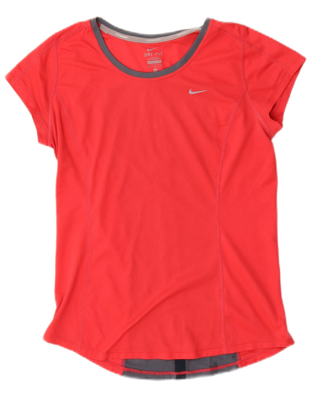 NIKE T-shirt Dri Fit pour femme UK 12 Rouge moyen Colourblock