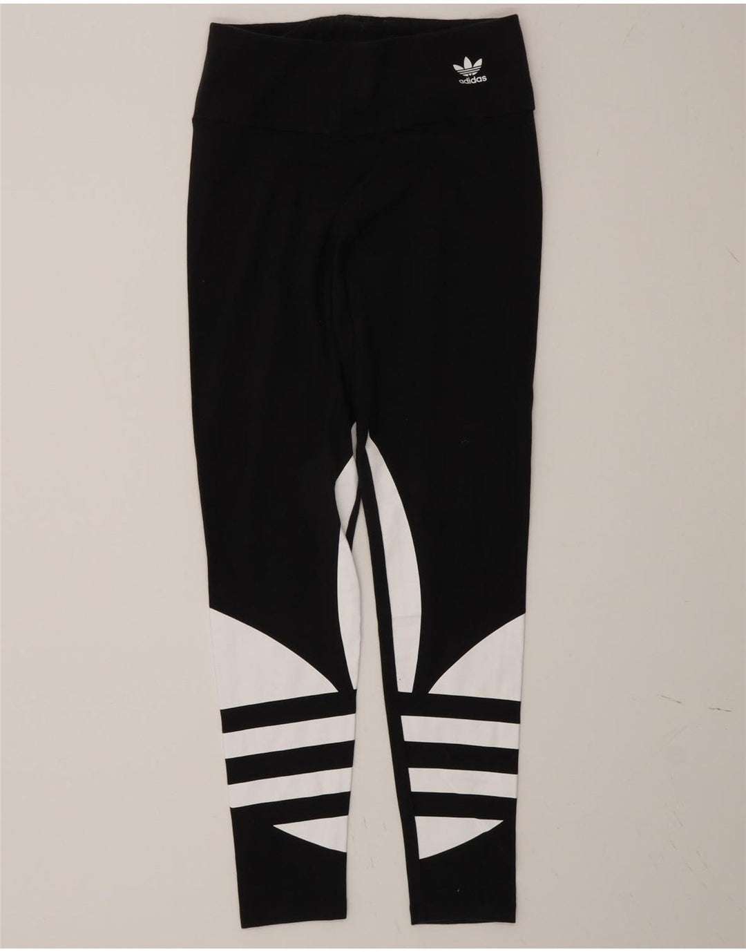 Adidas Leggings graphiques pour femmes UK 10 Small Black Colourblock