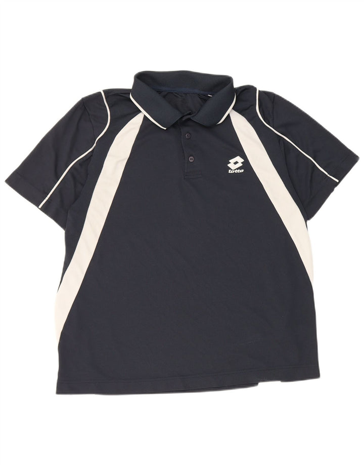Lotto Polo Homme Bleu Marine Moyen Colorblock Polyester
