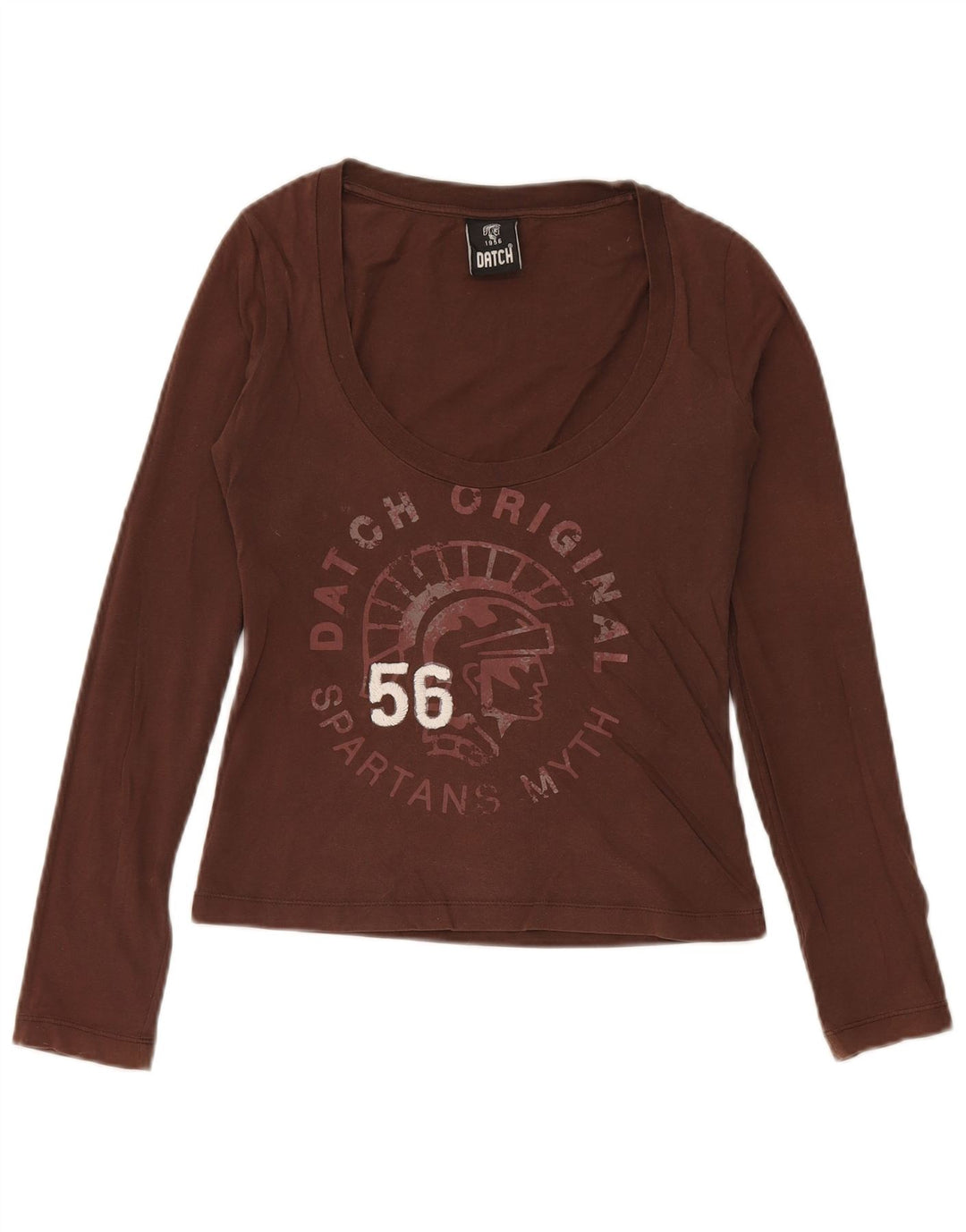 Datch Haut graphique à manches longues pour femme UK 10 Petit Marron
