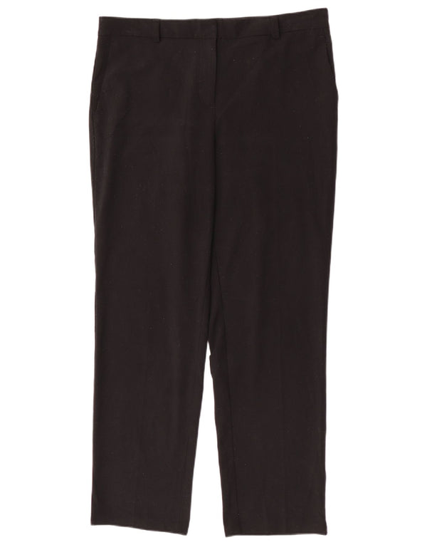 Marks & Spencer Pantalon droit décontracté pour femme UK 14 Large W34 L29 Noir