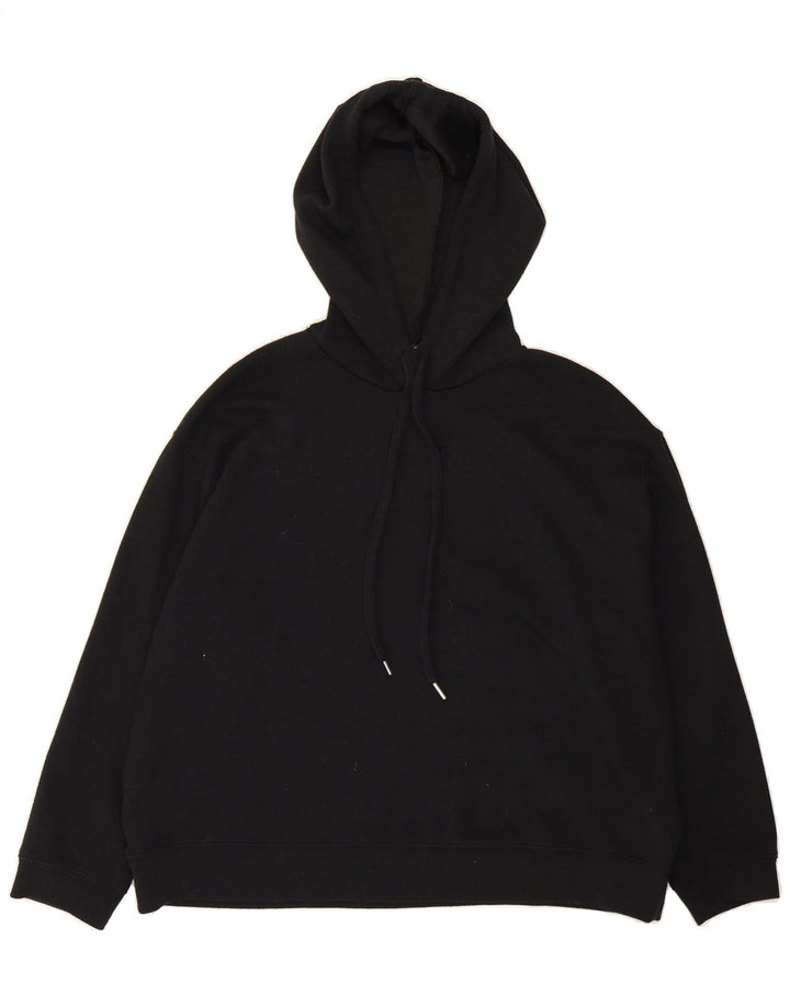 ZARA Womens Oversized Hooded Jumper Sweater UK 14 Medium Black Polyester Vintage Zara and Second-Hand Zara from Messina Hembry 