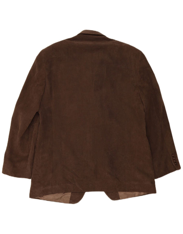 Marks & Spencer Veste blazer en velours côtelé à 3 boutons pour homme UK 44 XL Marron