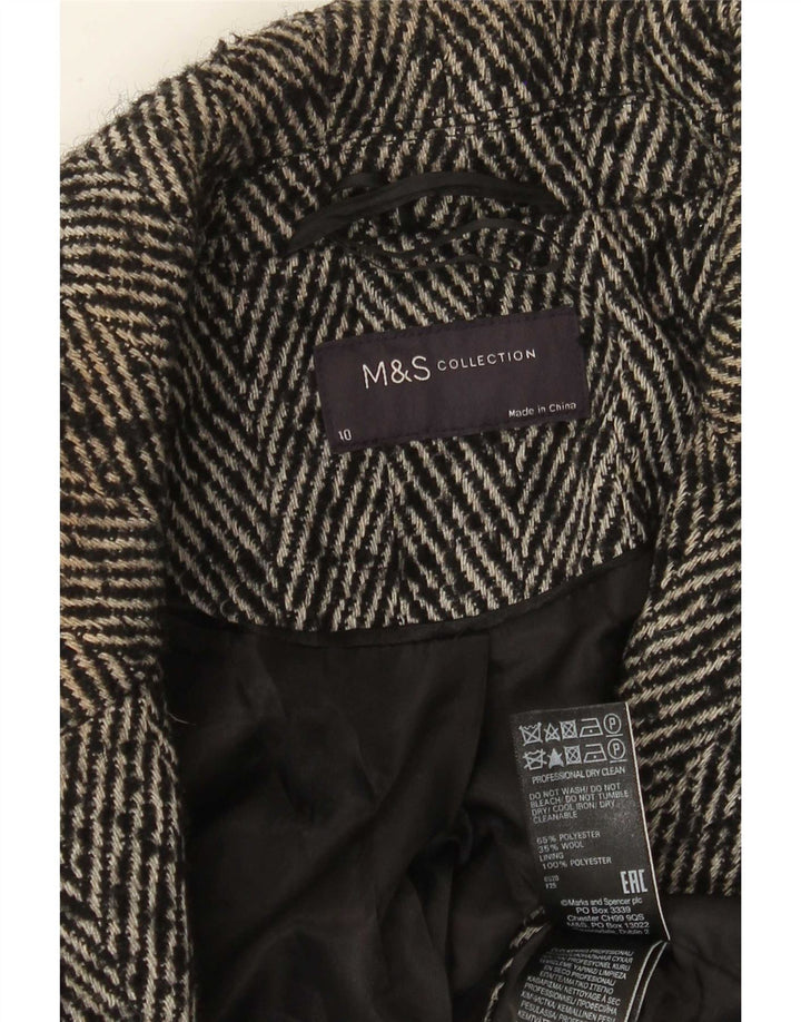 Marks & Spencer Manteau croisé pour femme UK 10 Petit chevron gris