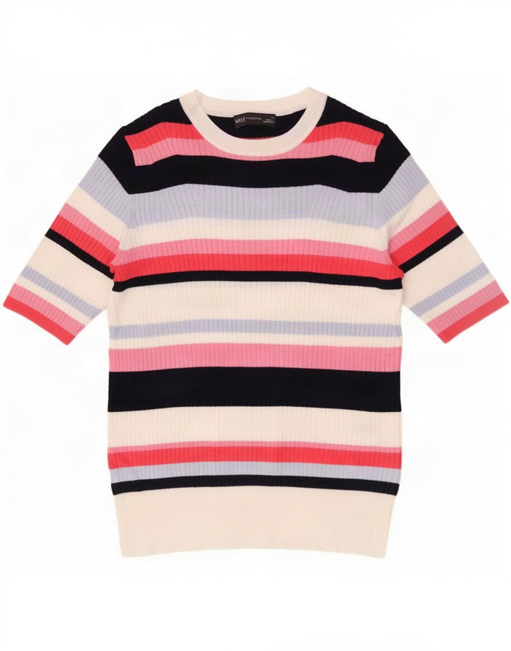 Marks & Spencer T-shirt pour femme UK 44 Medium Multicolore Rayé