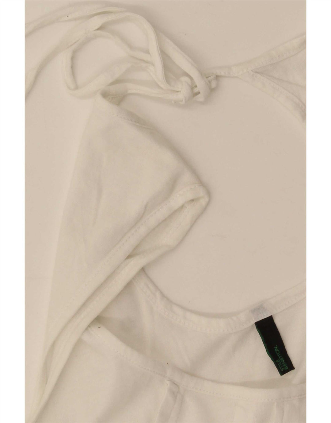Benetton Chemisier sans manches pour femme UK 42 Blanc moyen