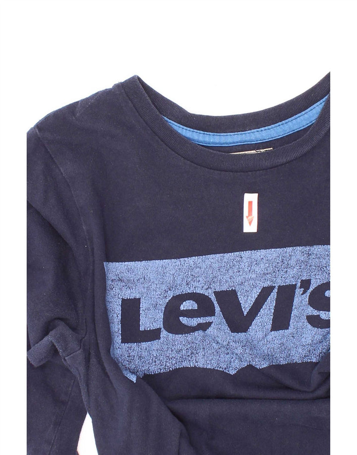 Levi's Haut graphique à manches longues pour garçon 9-10 ans Bleu marine Coton
