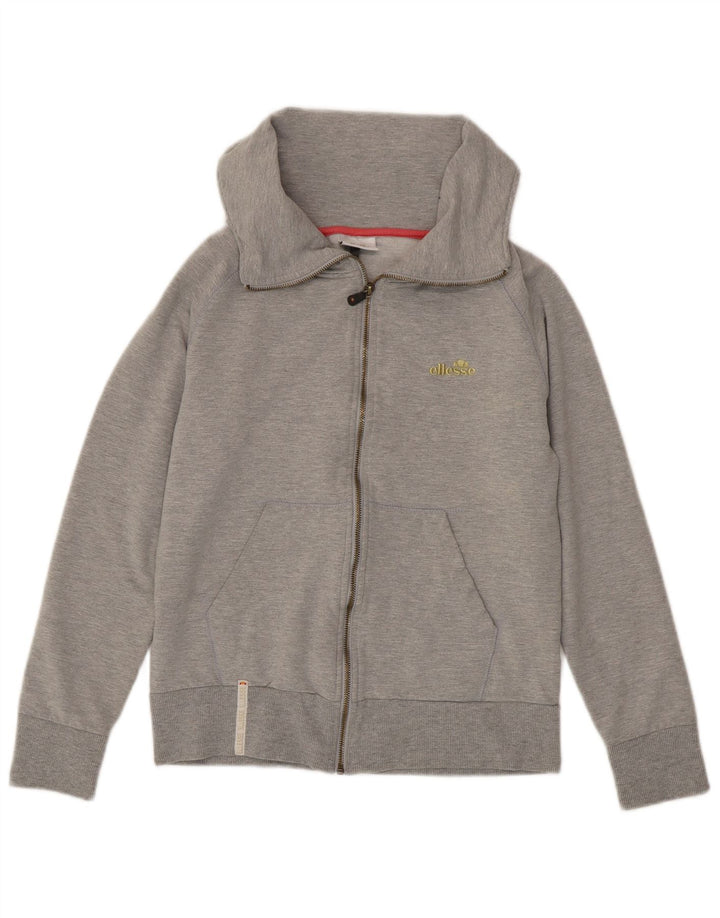 ELLESSE Girls Tracksuit Top Jacket 13-14 Years Grey Cotton