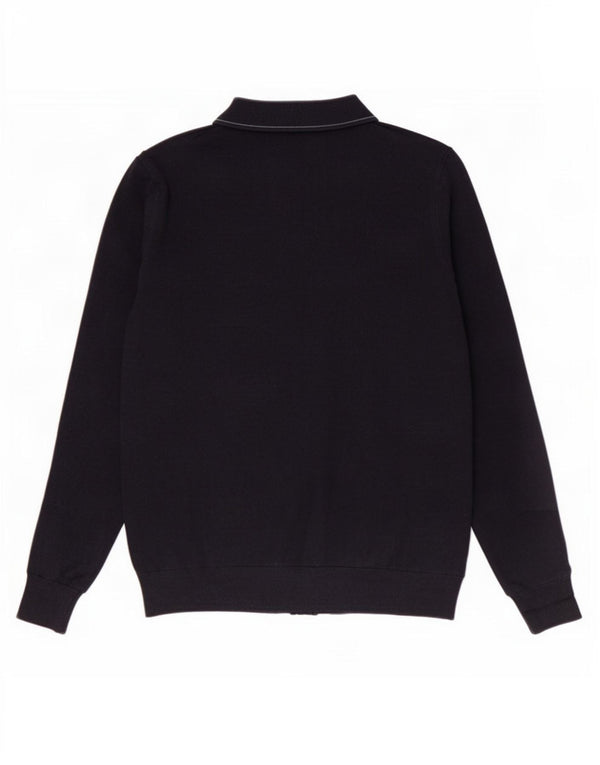 Marks & Spencer Pull col polo homme bleu marine moyen coton
