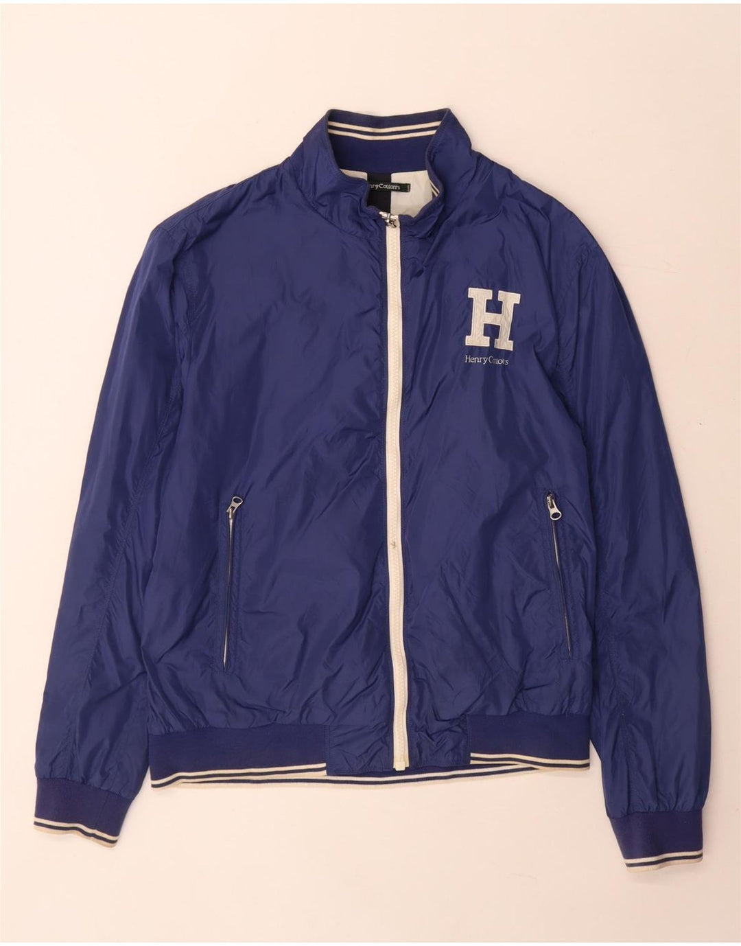 Henry Cottons Veste Bomber Graphique Homme IT 52 XL Bleu Polyamide