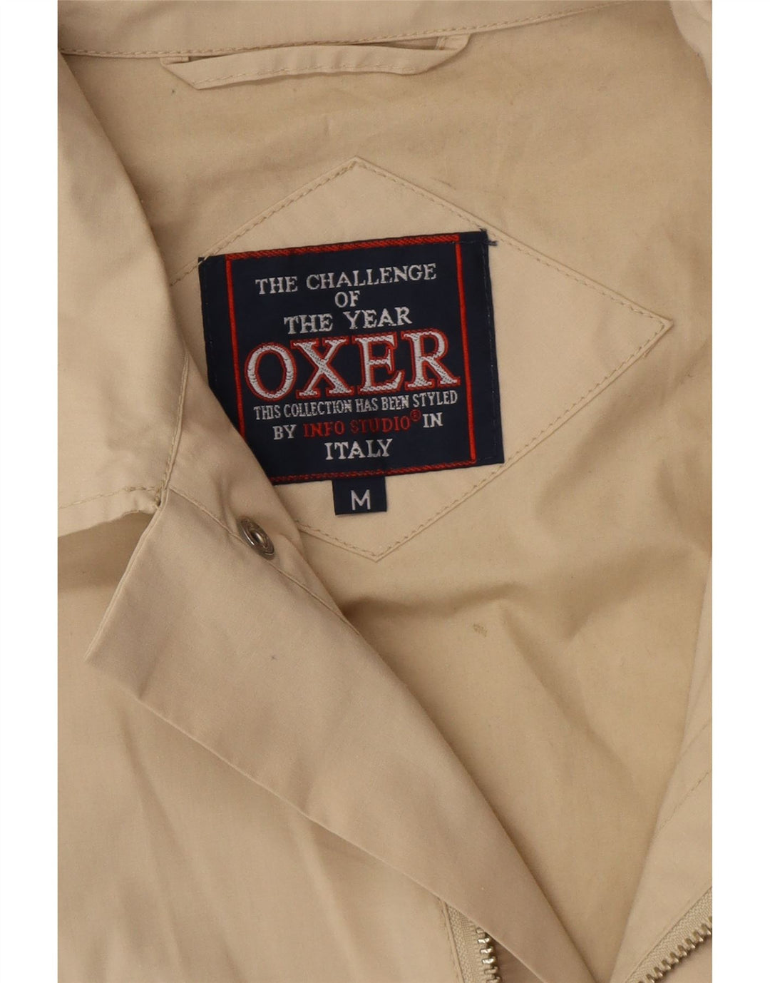 OXER Mens Utility Jacket UK 38 Medium Beige Polyester Vintage OXER and Second-Hand OXER from Messina Hembry 