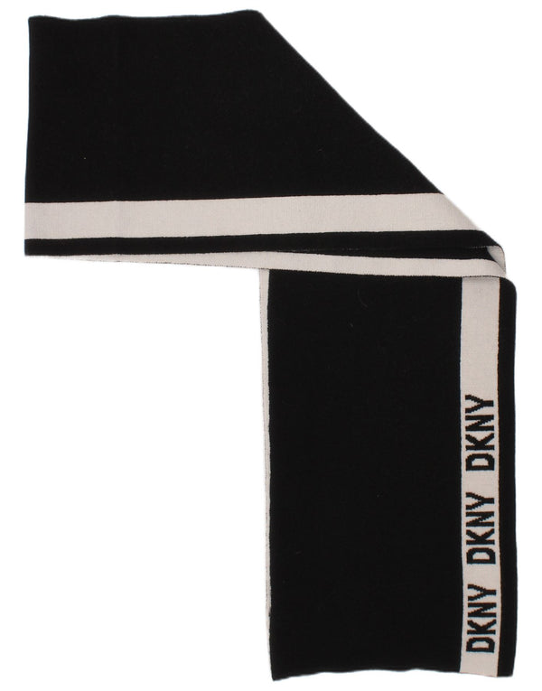 Dkny Écharpe rectangulaire pour homme Taille unique Logo acrylique rayé noir