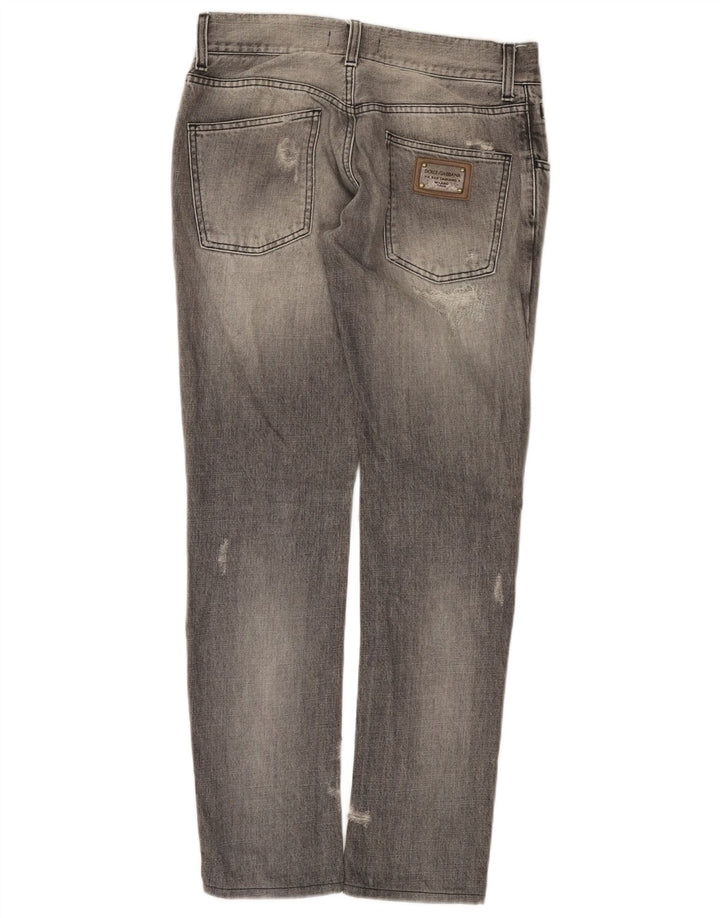 Dolce & Gabbana Jean slim effet vieilli pour femme IT 44 Medium W30 L31 Gris