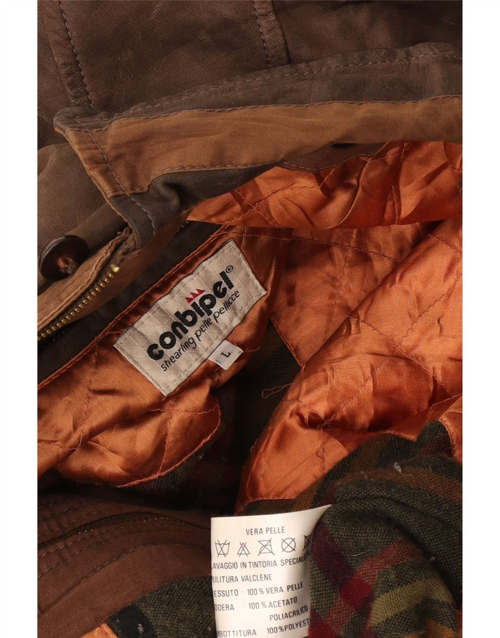 CONBIPEL Veste en cuir pour homme UK 40 Grand cuir marron