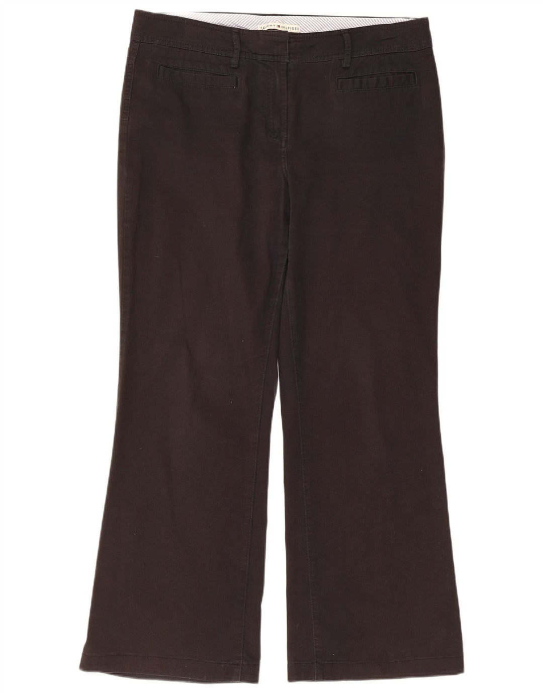 TOMMY HILFIGER Pantalon décontracté bootcut pour femme US 14 XL W36 L30 Noir