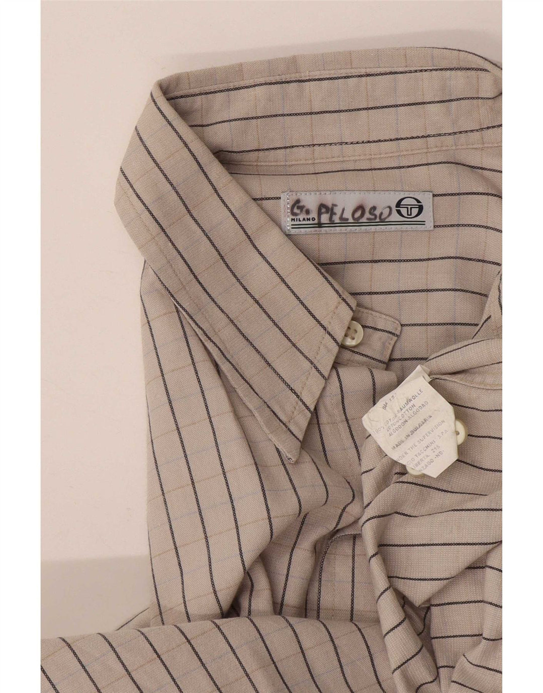 Sergio Tacchini Chemise Homme Coton Rayé Gris Moyen