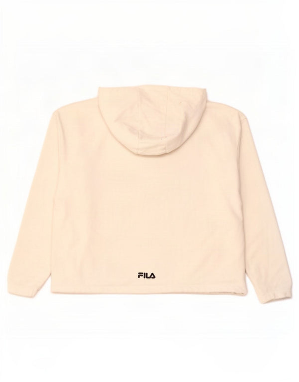 Fila Pull à capuche surdimensionné graphique pour femme UK 10 Small Blanc