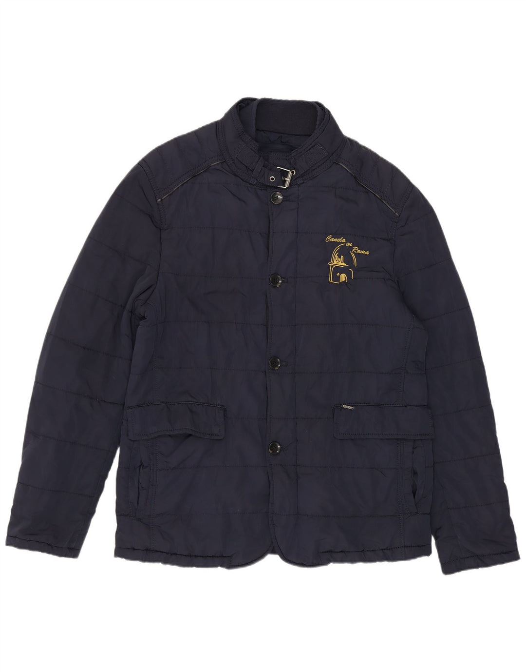 Zara Veste matelassée pour homme UK 38 Bleu marine moyen Polyester