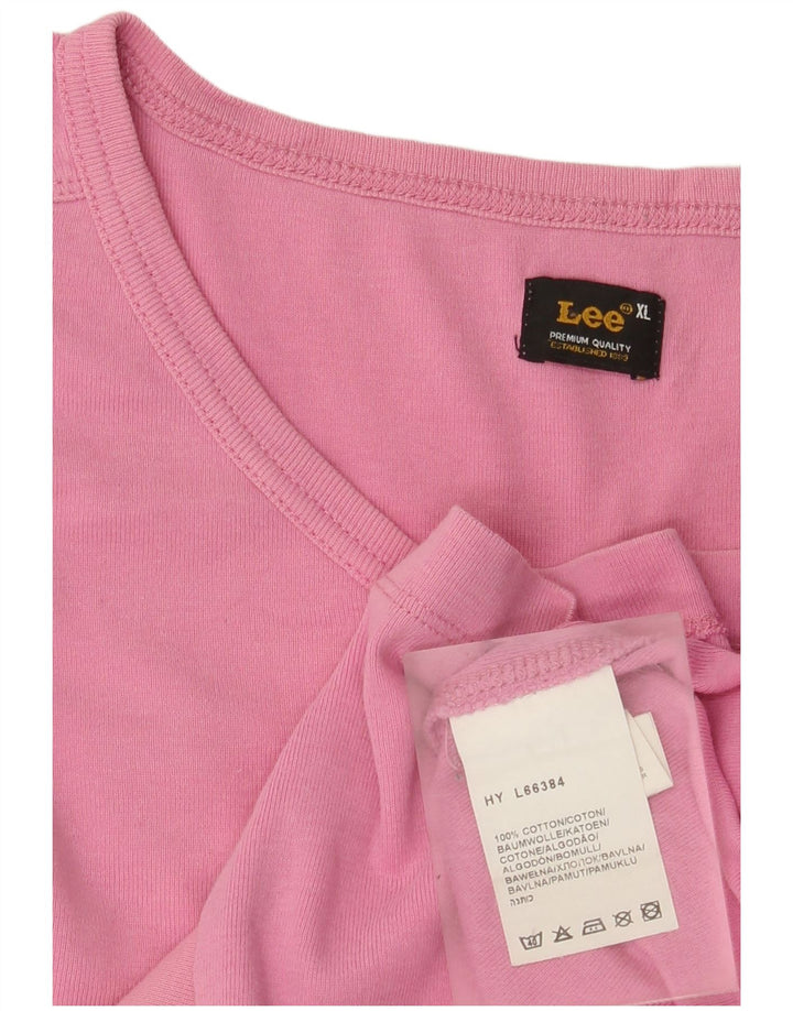 Lee Top Femme Manches Longues UK 18 XL Rose Coton