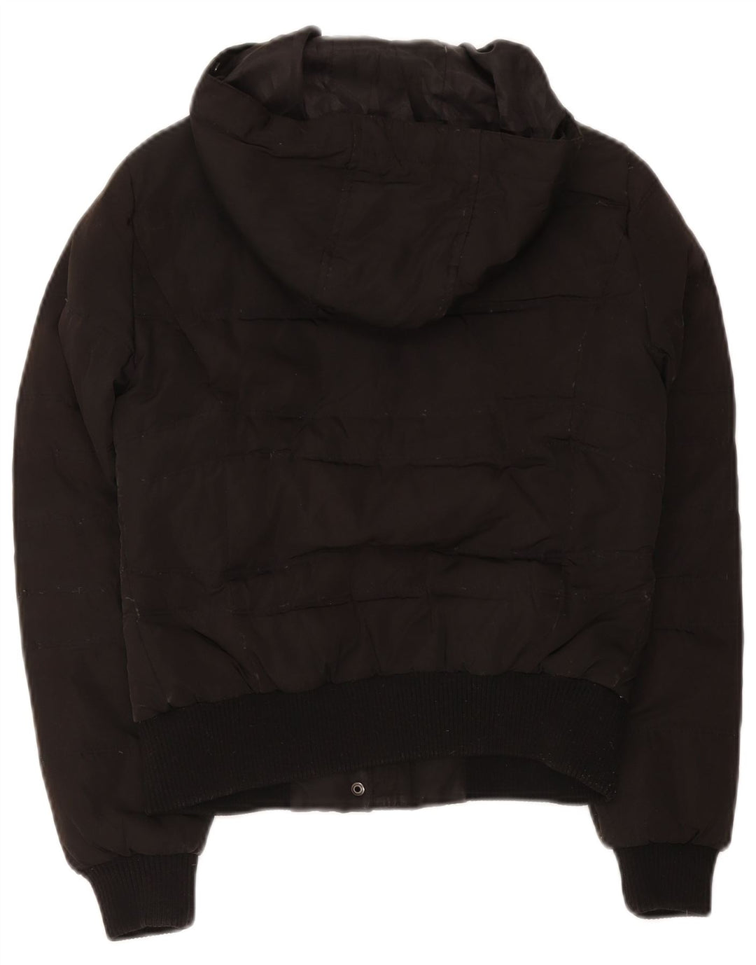 Zara Veste matelassée à capuche pour femme UK 10 Small Noir