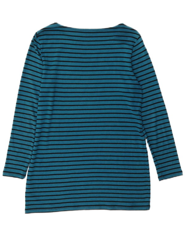 Marks & Spencer Haut à manches longues pour femme en coton rayé bleu moyen UK 42