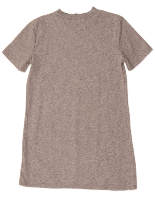 Zara Robe T-Shirt Femme UK 16 Large Gris Moucheté Polyester
