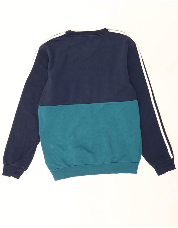Adidas Mens Sweatshirt Jumper XS Bleu Marine Colorblock Coton