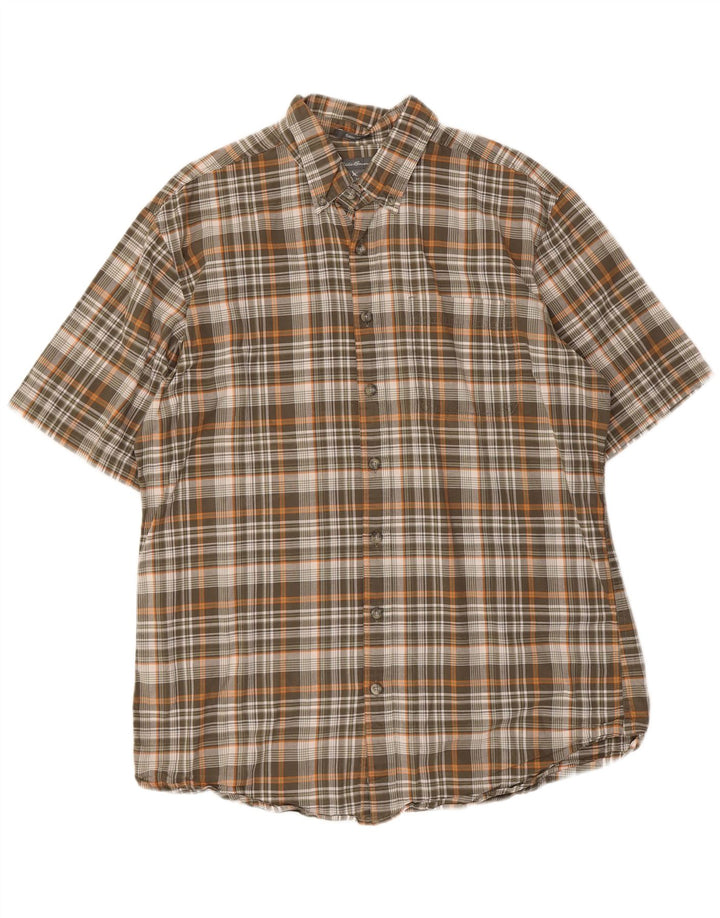 Eddie Bauer Chemise à manches courtes pour homme Coupe classique Grand carreaux multicolores