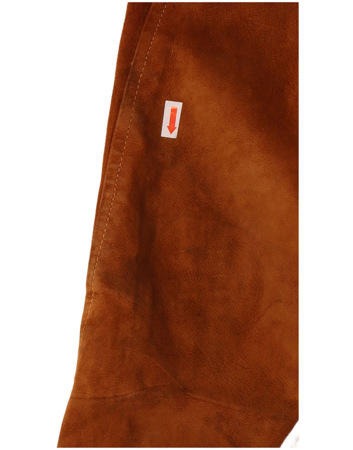 ESSEBI Veste bomber en daim pour homme UK 40 Grand cuir marron